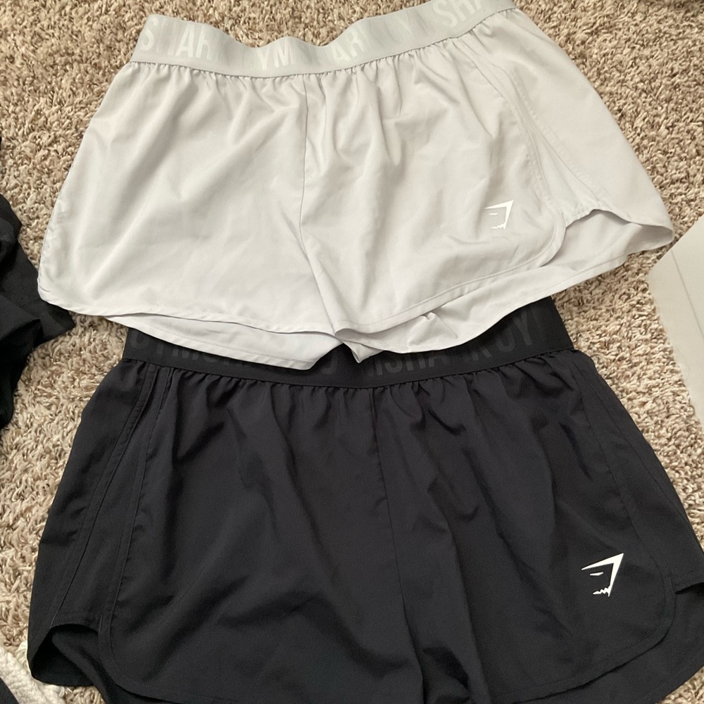 Gymshark Women's Black and Gray Athletic Shorts